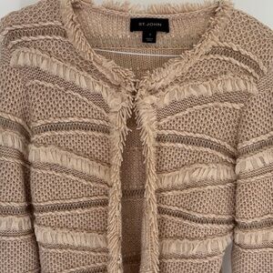 St. John Textured Beige Cardigan